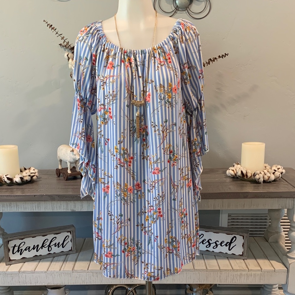 Chic Floral Long Sleeve Dress